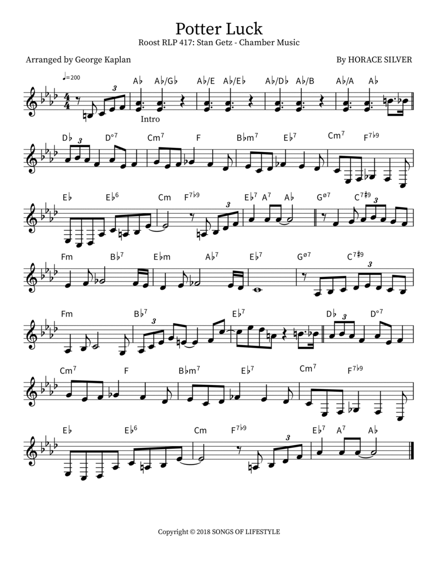 Potter Luck Piano scores gallery preview page 1