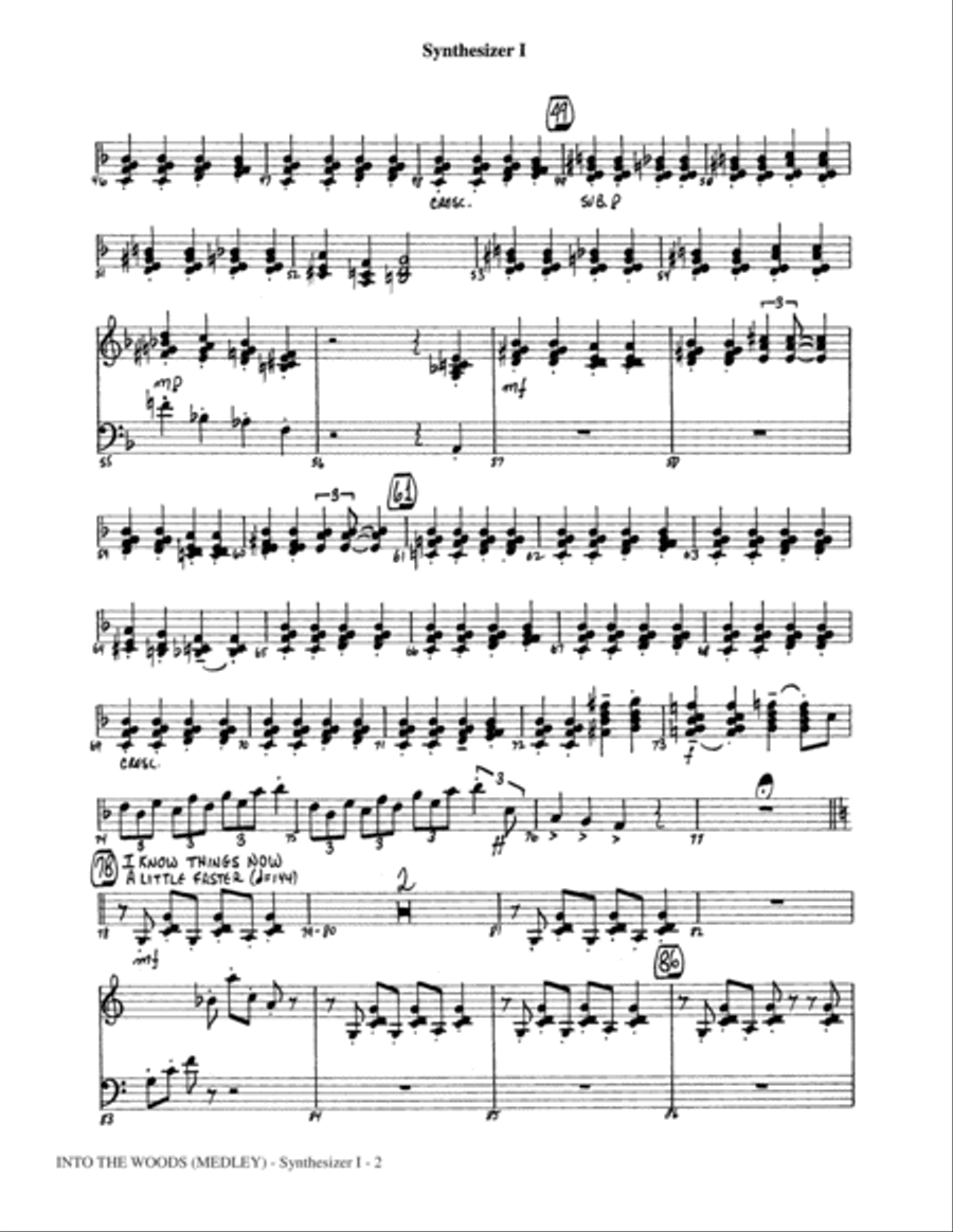 Into The Woods (Medley) - Synthesizer I Choir scores gallery preview page 2