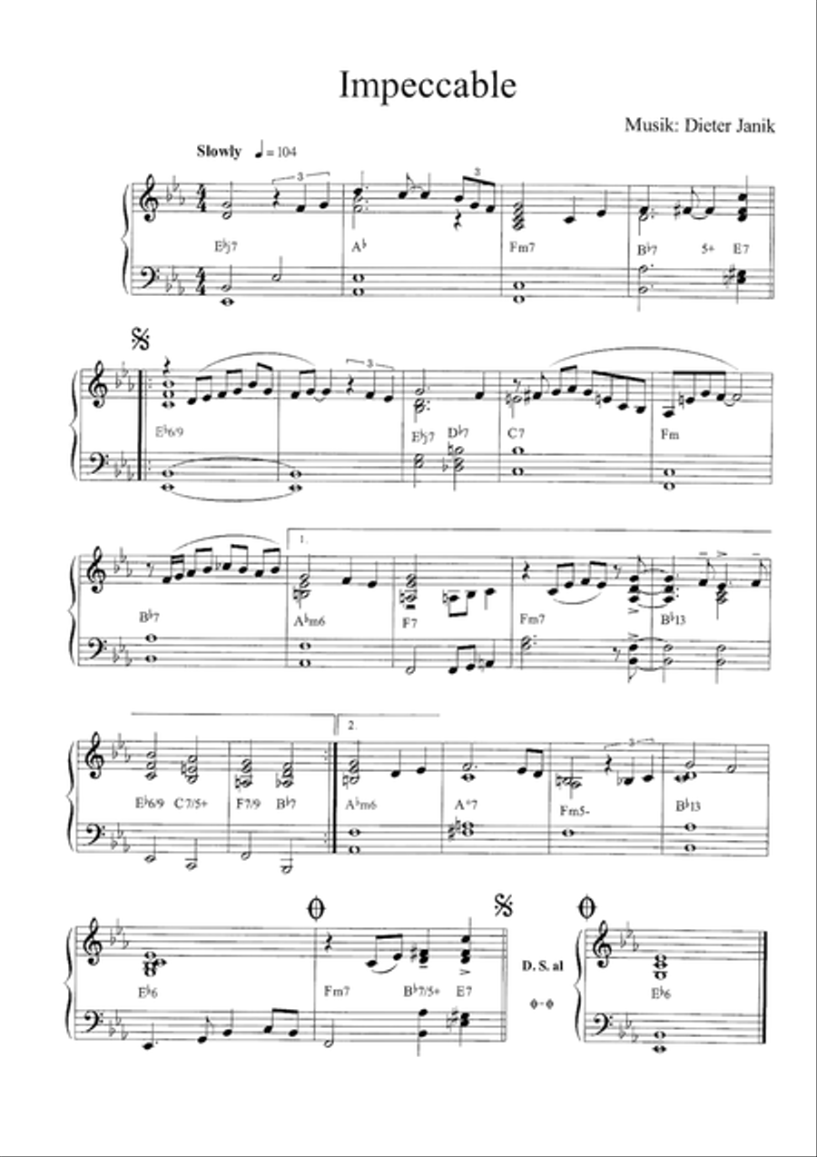 Impeccable Impeccable Piano Solo scores gallery preview page 3