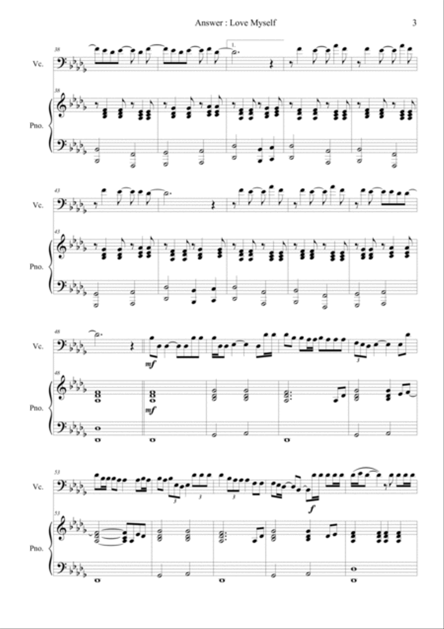 Answer : Love Myself Piano scores gallery preview page 3