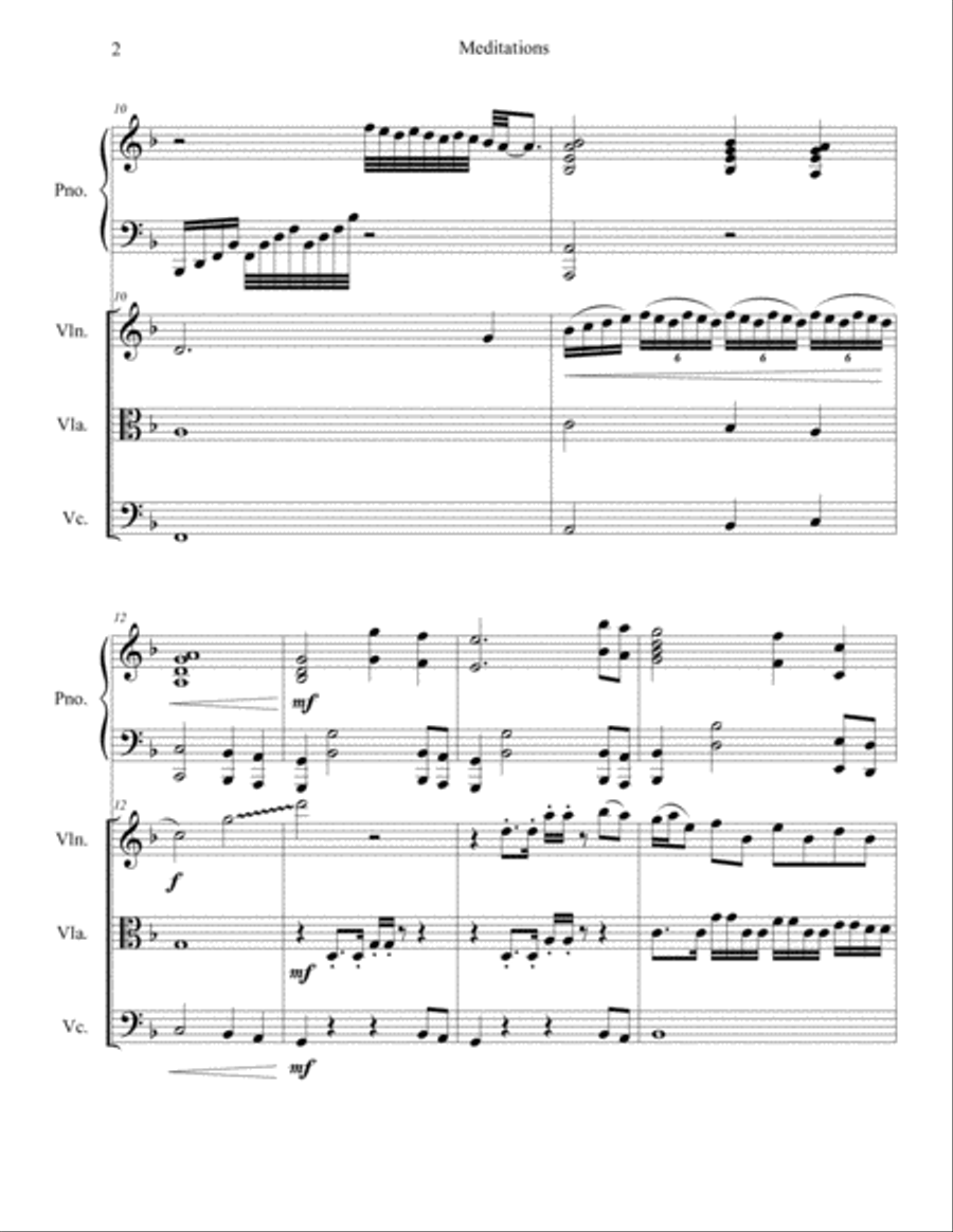 Meditations Piano Quartet scores gallery preview page 2