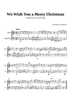 Book cover for We Wish you a Merry Christmas for Violin and Cello Duet