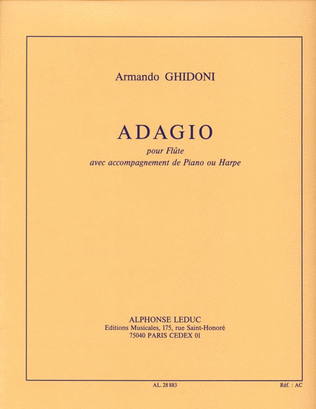 Ghidoni Armando Adagio Flute & Piano Or Harp Book