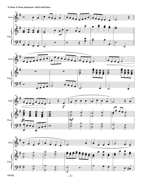 O COME O COME EMMANUEL - SOLO INSTRUMENT (or Group) with Piano Accompaniment image number null
