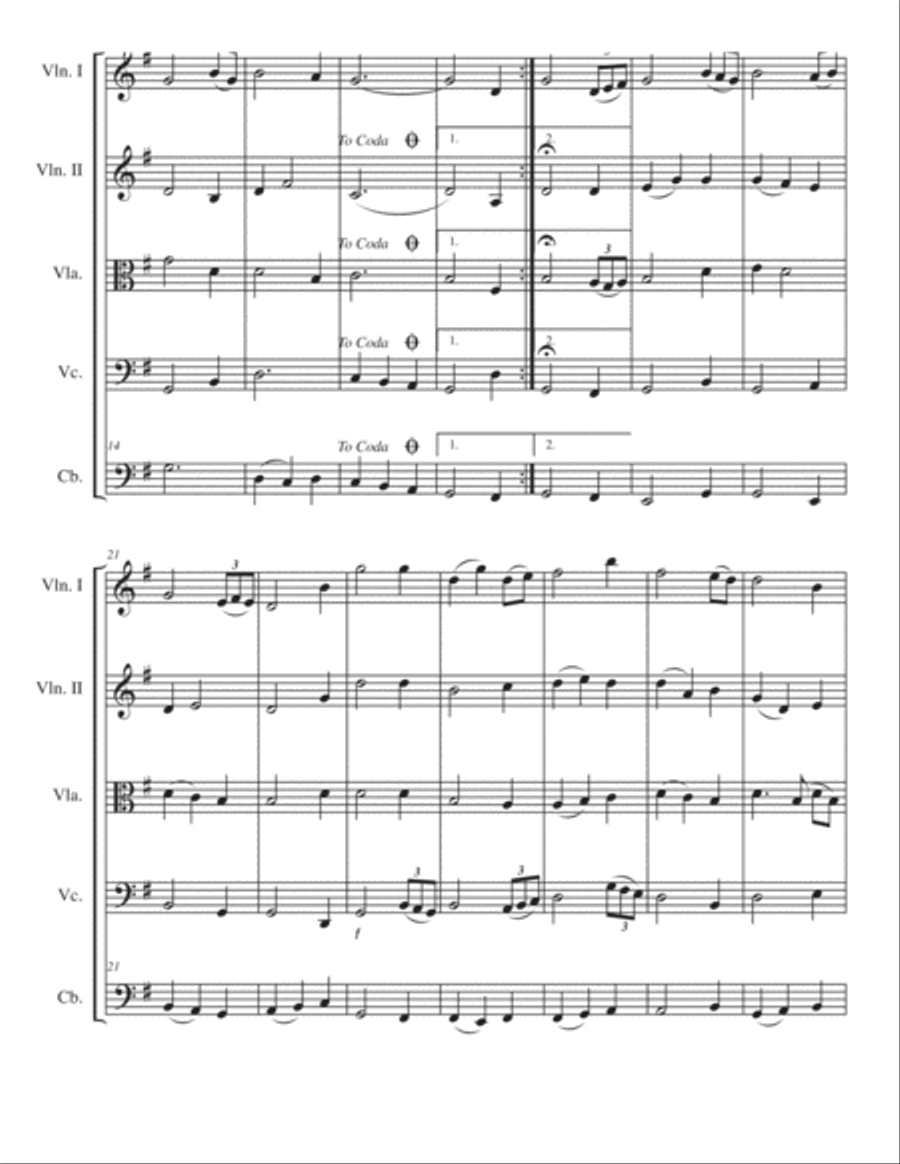 Variations on Amazing Grace for String Orchestra. String Orchestra scores gallery preview page 2