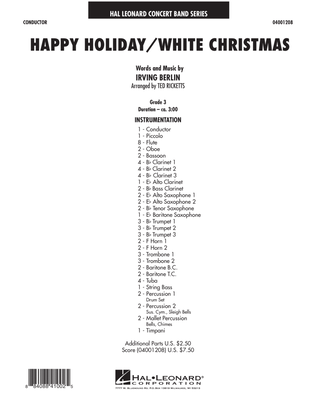Book cover for Happy Holiday/White Christmas - Full Score