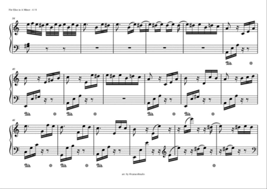 Timeless Elegance: Für Elise Easy Piano Sheet Music PDF Easy Piano scores gallery preview page 4