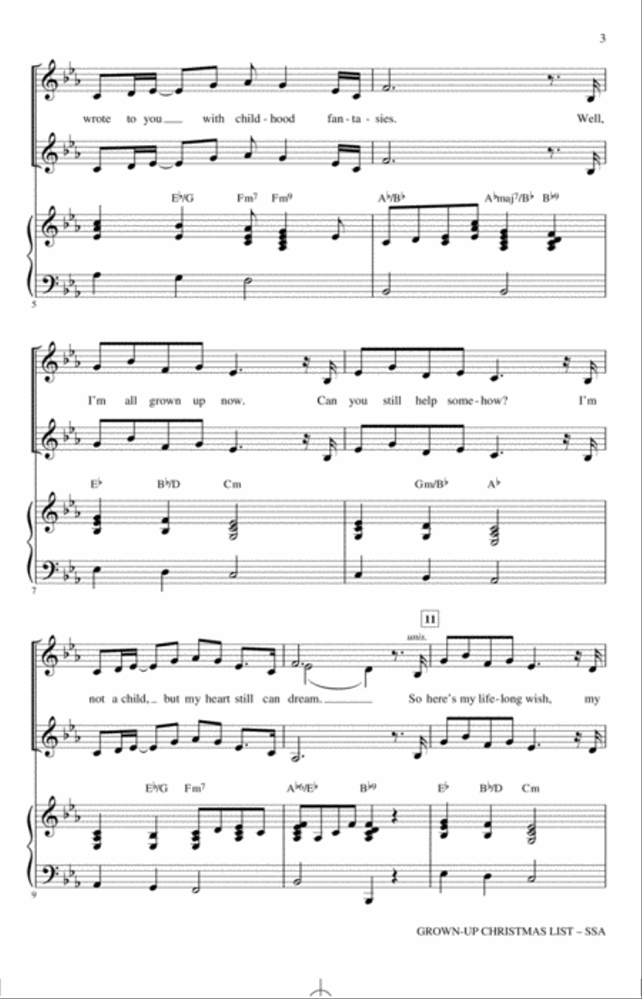 Grown-Up Christmas List (arr. Kirby Shaw) SSA scores gallery preview page 2