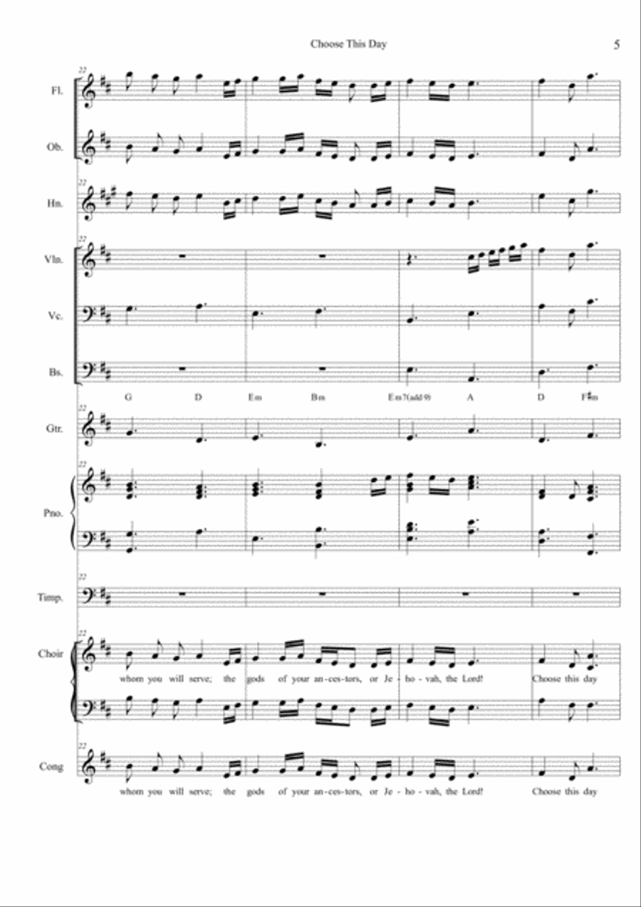 Choose This Day (Score & instrumental parts) Large Ensemble scores gallery preview page 5