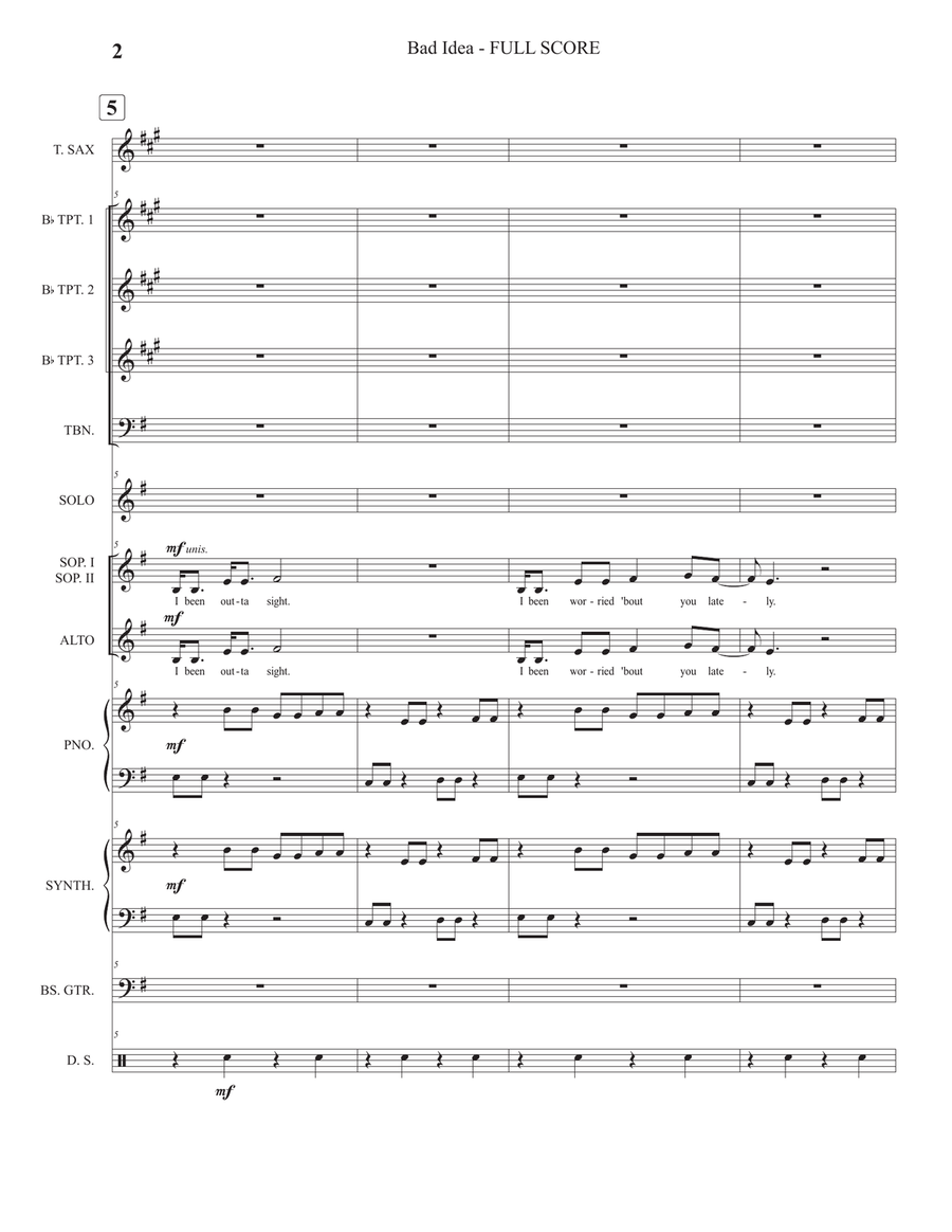Bad Idea Large Ensemble scores gallery preview page 5