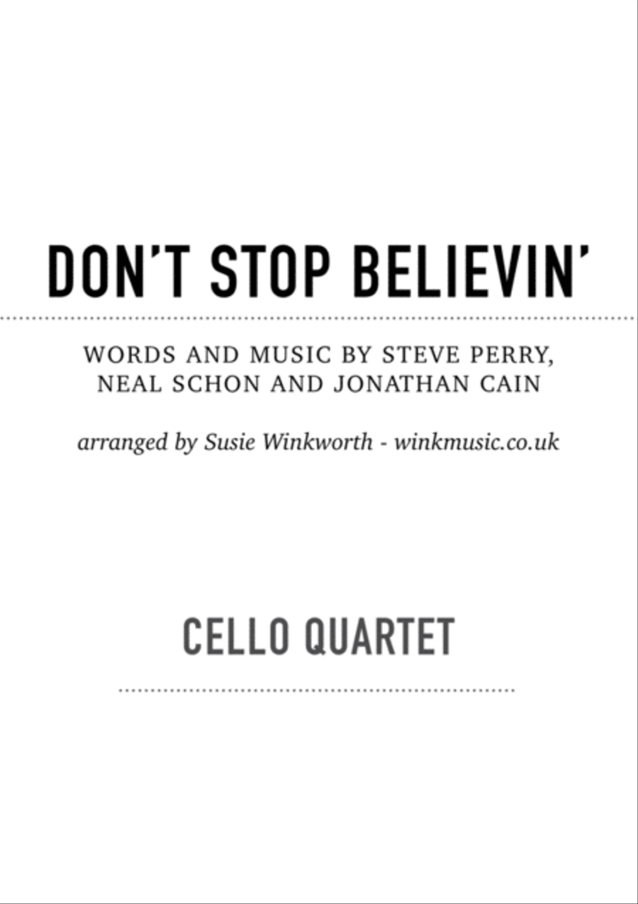 Don't Stop Believin' String Quartet scores gallery preview page 1
