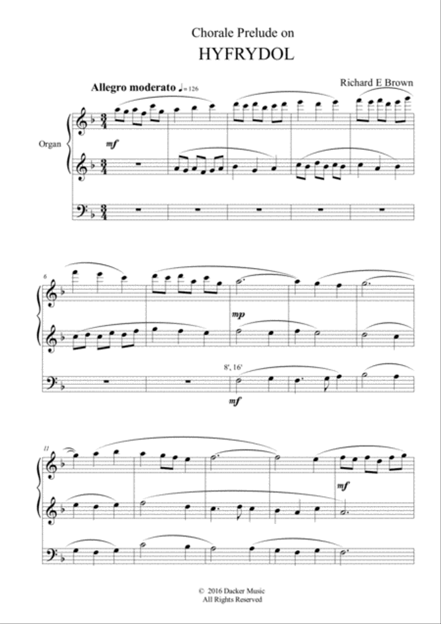 Chorale Prelude on Hyfrydol Organ Solo scores gallery preview page 3