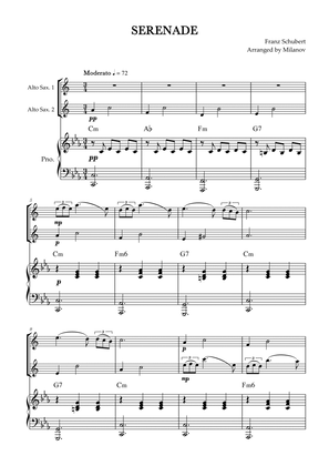 Serenade | Schubert | Alto sax duet and piano | Chords