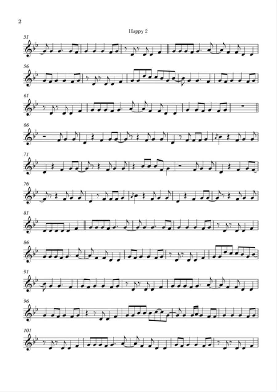 Happy Happy B-Flat Trumpet scores gallery preview page 2