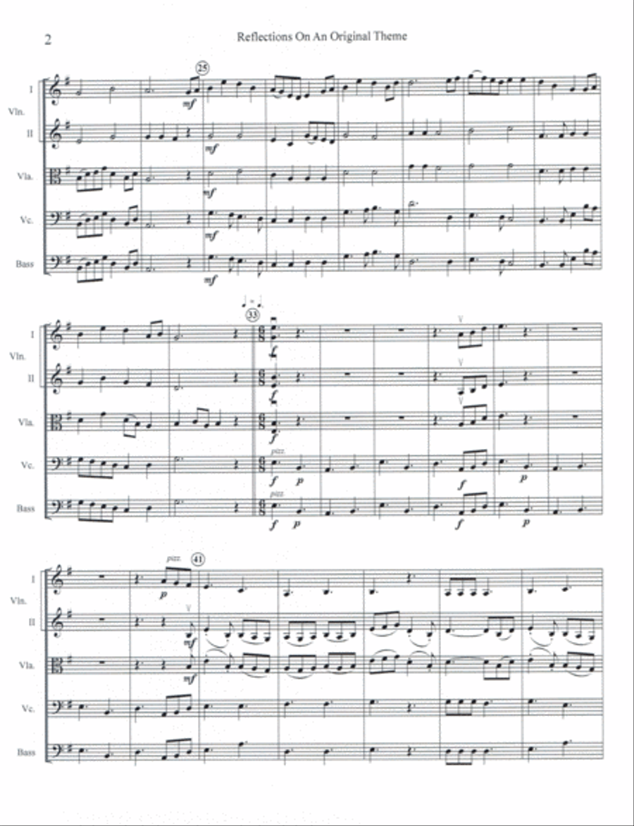 Reflections on an Original Theme-score String Orchestra scores gallery preview page 3
