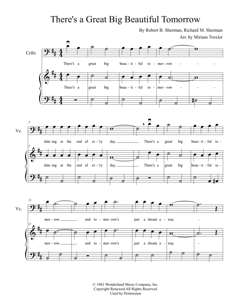 There's A Great Big Beautiful Tomorrow Piano scores gallery preview page 1