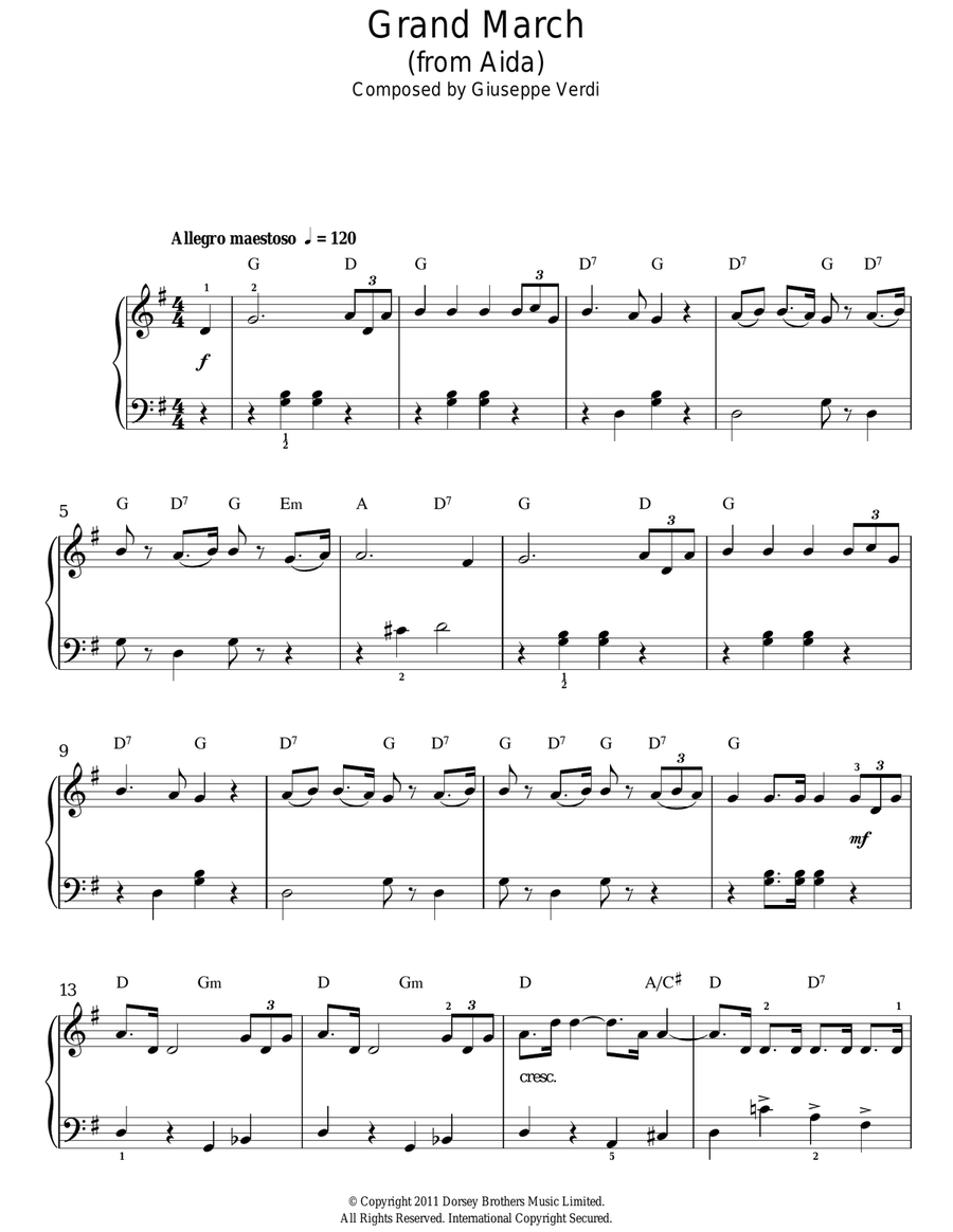 Grand March (from Aida) Voice scores gallery preview page 1