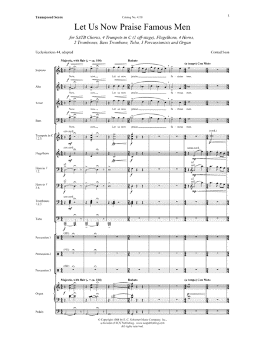 Let Us Now Praise Famous Men (Full Score) 4-Part scores gallery preview page 2