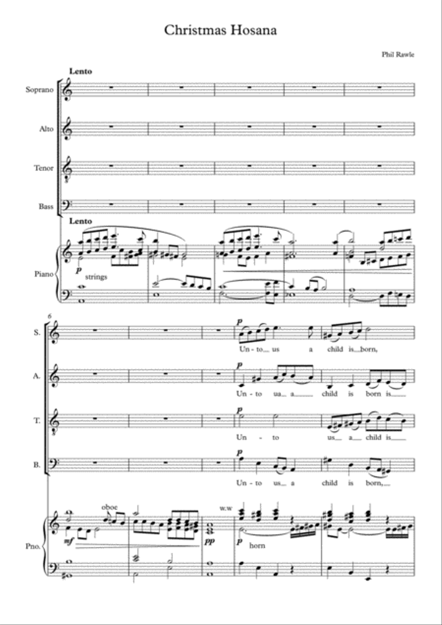 Christmas Hosana - choir and piano 4-Part scores gallery preview page 1