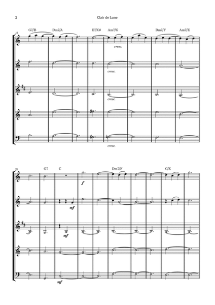 Clair de Lune by Debussy - Woodwind Quintet with Chord Notation image number null