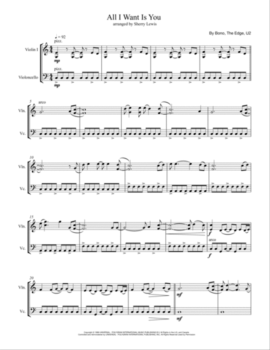 All I Want Is You String Duet scores gallery preview page 4