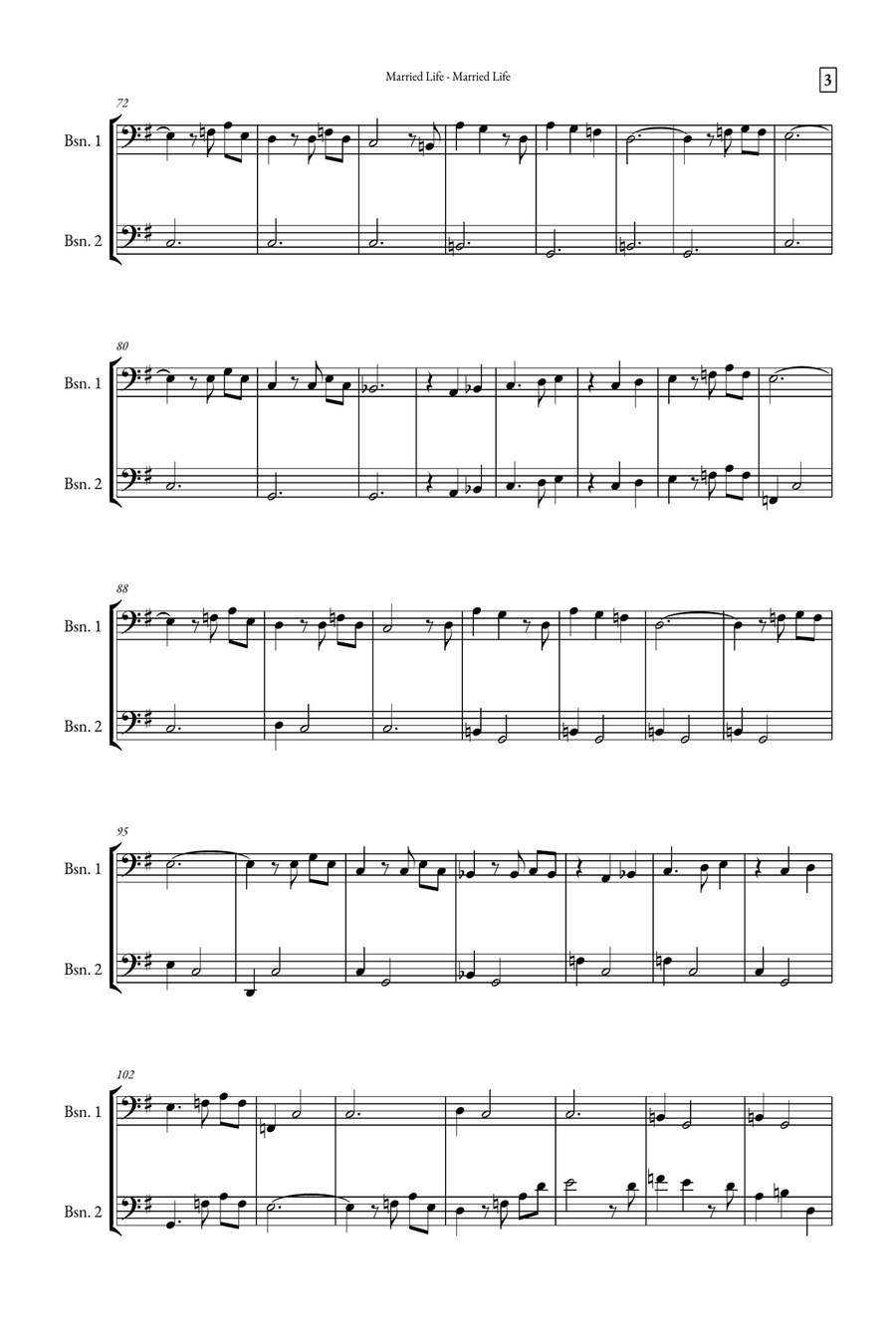 Married Life Woodwind Duet scores gallery preview page 3