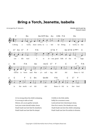 Bring a Torch, Jeanette, Isabella (Key of F Major)