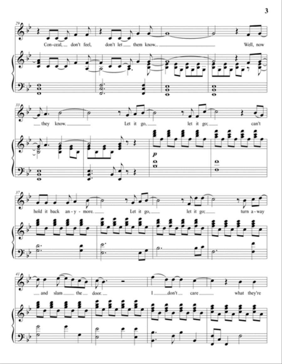 Let It Go (from Frozen) Voice scores gallery preview page 4