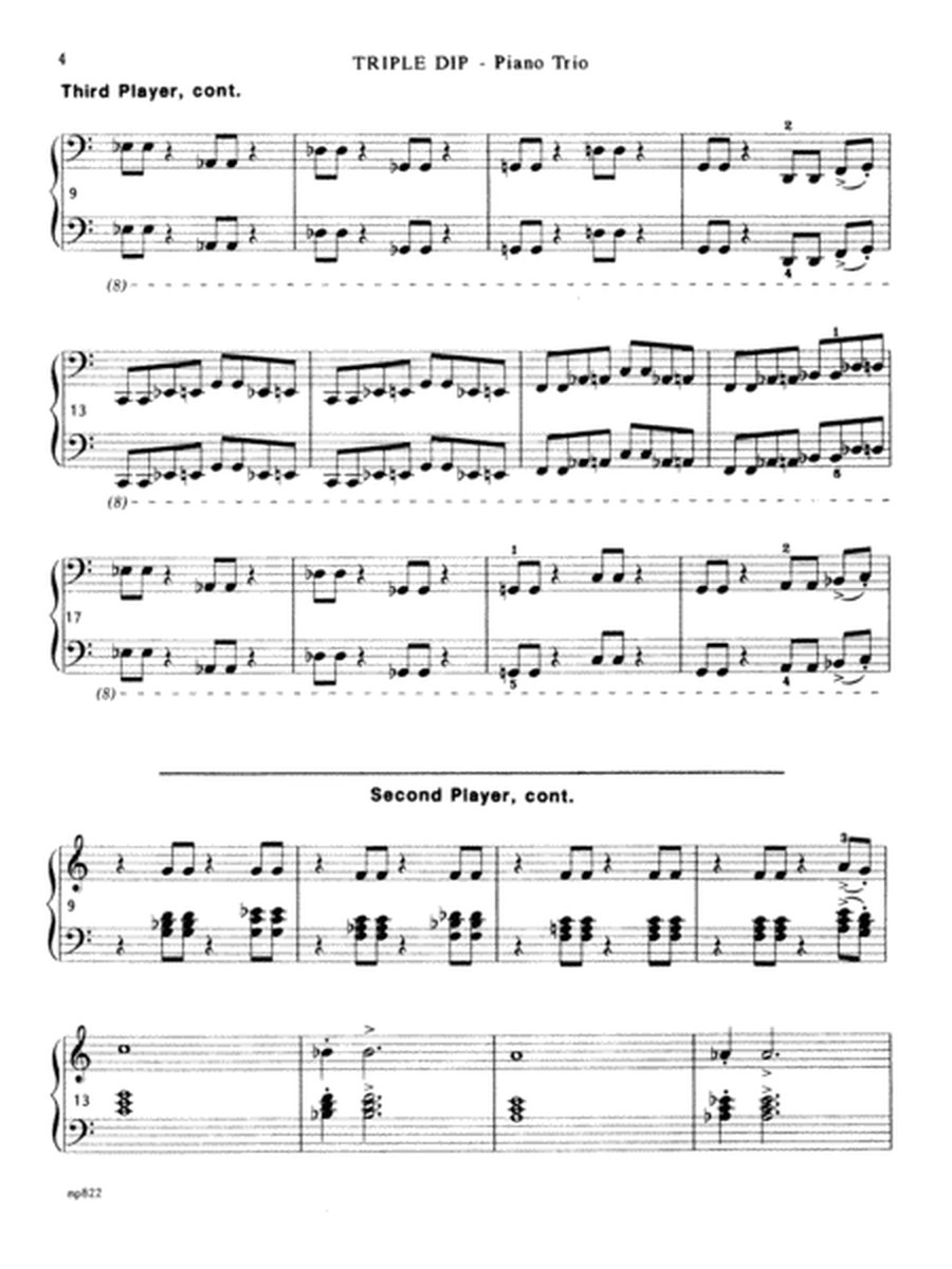 Triple Dip - Piano Trio (1 Piano, 6 Hands)