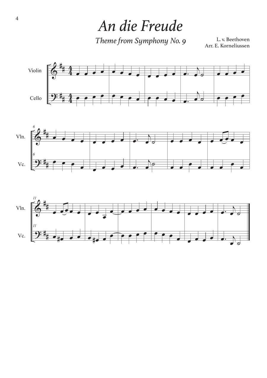 The Violin And Cello Duet Book - 21 Traditional and Classical Melodies for String Duet String Duet scores gallery preview page 4