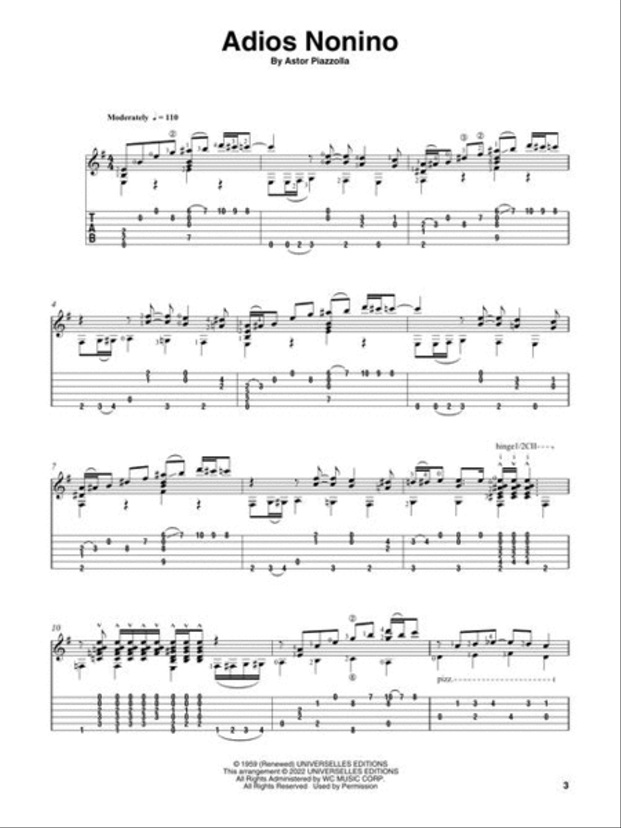 Astor Piazzolla for Solo Classical Guitar Acoustic Guitar scores gallery preview page 5
