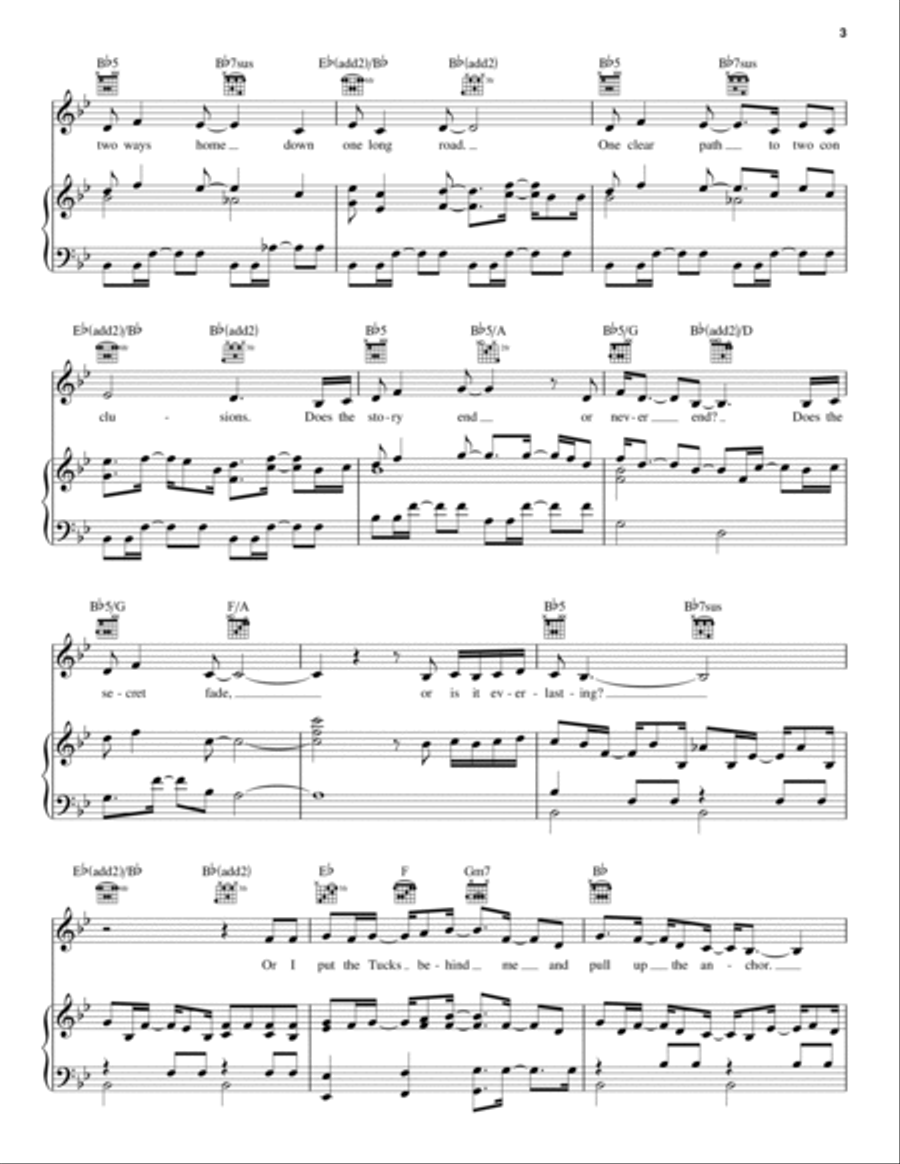 Everlasting (from Tuck Everlasting) Piano, Vocal, Guitar scores gallery preview page 3