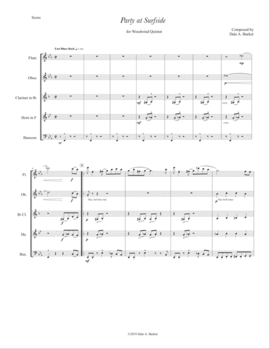 Party at Surfside - for Woodwind Quintet Woodwind Quintet scores gallery preview page 2