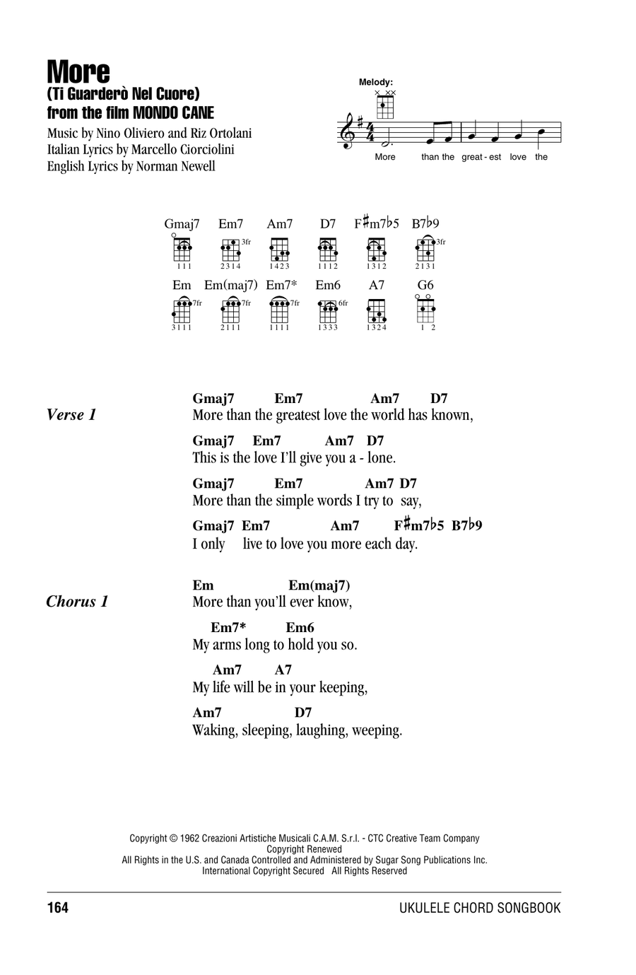 More (Ti Guarderò Nel Cuore) Ukulele scores gallery preview page 1