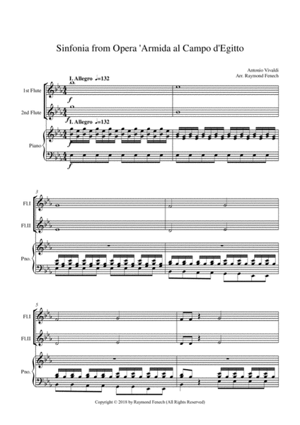 Sinfonia from Armida al Campo D'Egitto - 2 Flutes and Piano - Early Advanced image number null