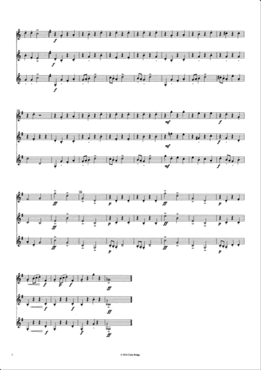 One Summer's Day (1916) by H Baynton-Power for Clarinet Trio (2 Bb & Bass) Clarinet Trio scores gallery preview page 6