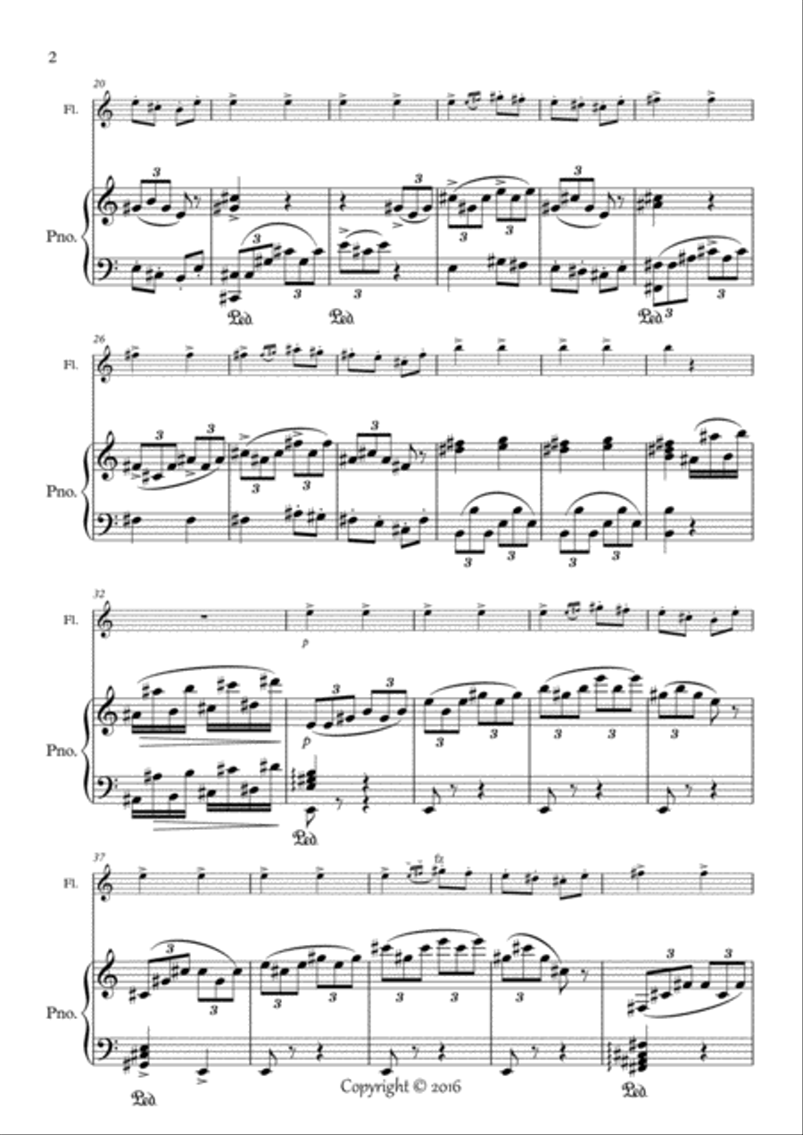 Humoresque No.5, A.Dvorak (flute and piano) Flute Solo scores gallery preview page 2