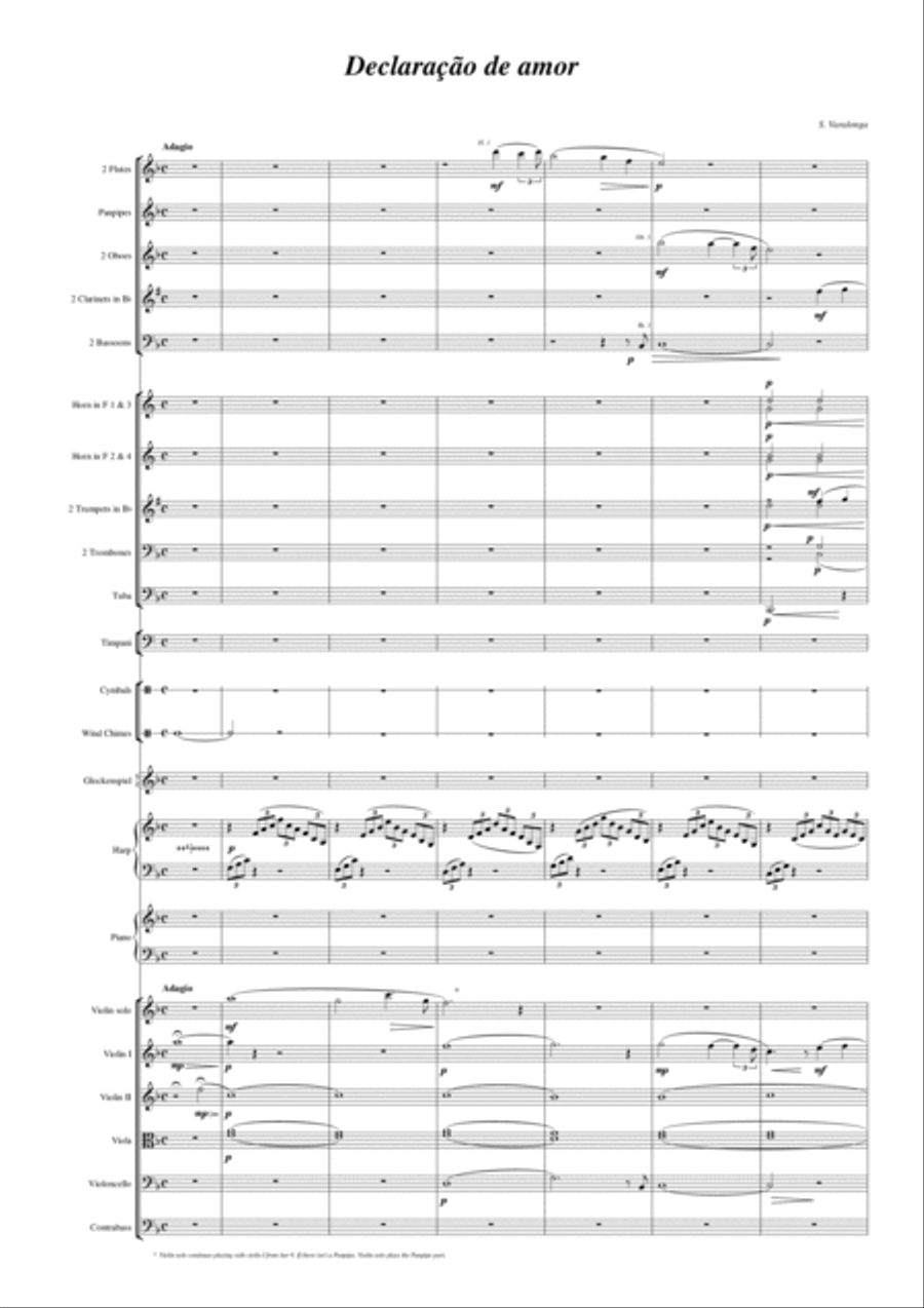 Sérgio Varalonga - Declaração de amor (Love proposal) Score+parts Full Orchestra scores gallery preview page 5