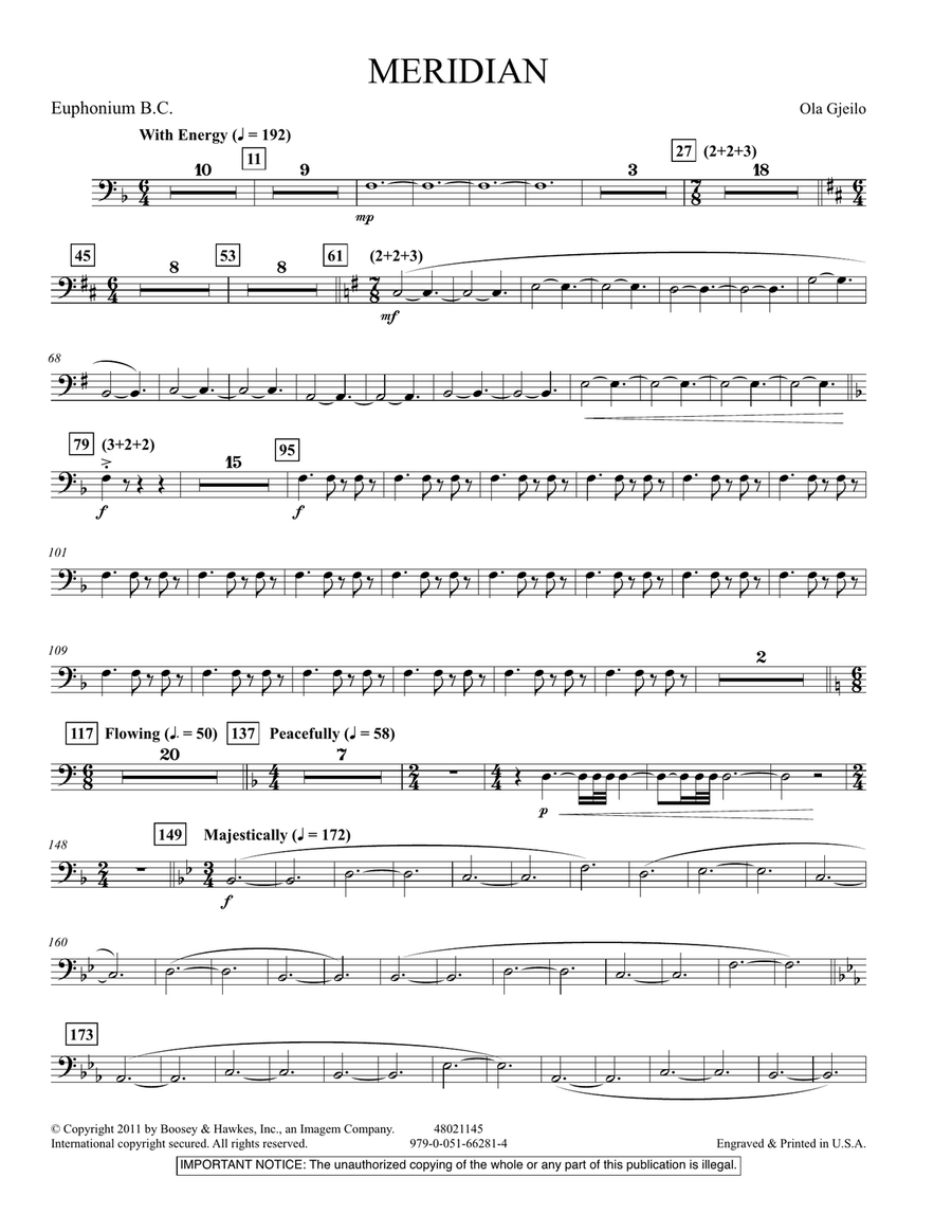 Meridian - Euphonium BC Concert Band scores gallery preview page 1