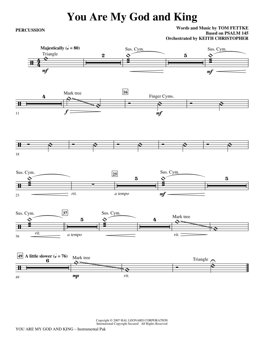 You Are My God And King - Percussion Choir scores gallery preview page 1