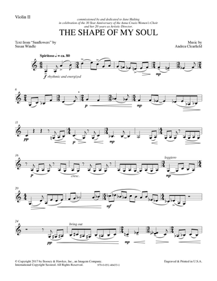 Book cover for The Shape of My Soul - Violin 2