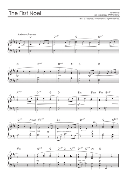 The First Noel [Piano solo / beginner] image number null