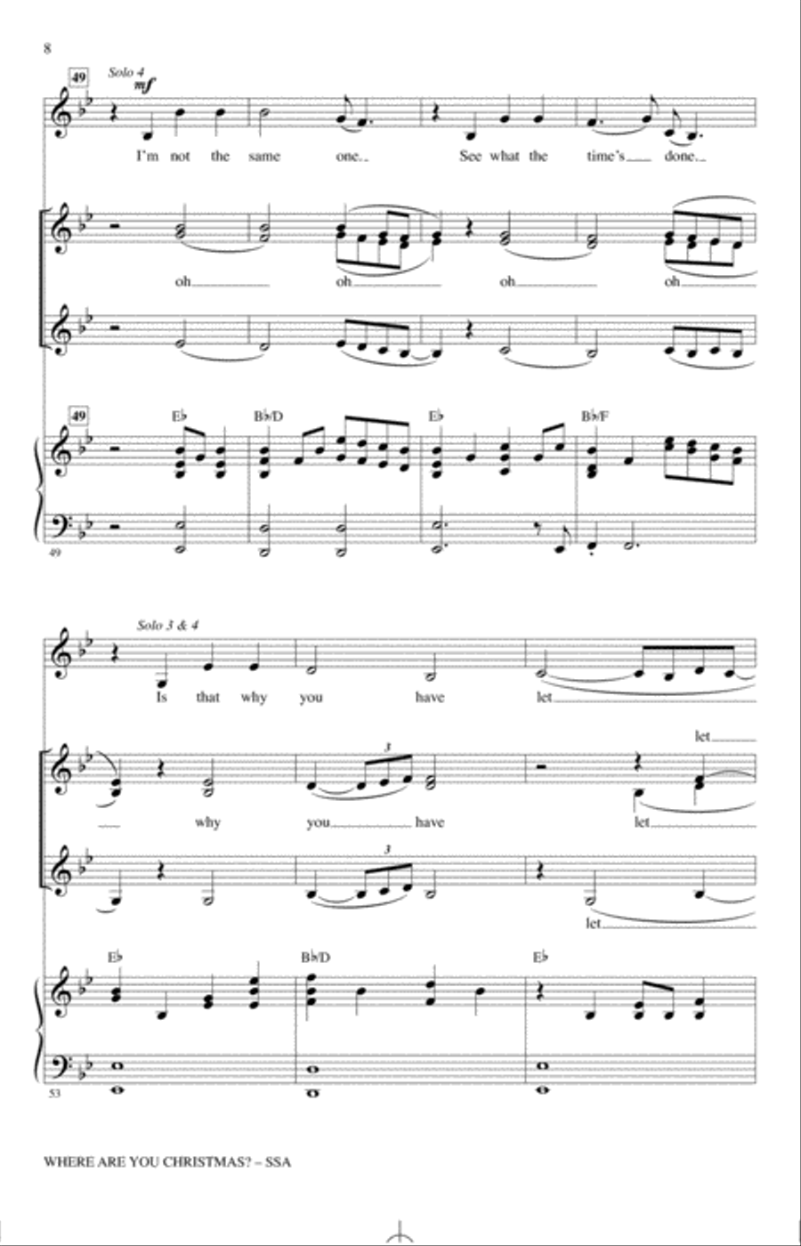 Where Are You Christmas? (from How The Grinch Stole Christmas) (arr. Mark Brymer) SSA scores gallery preview page 7