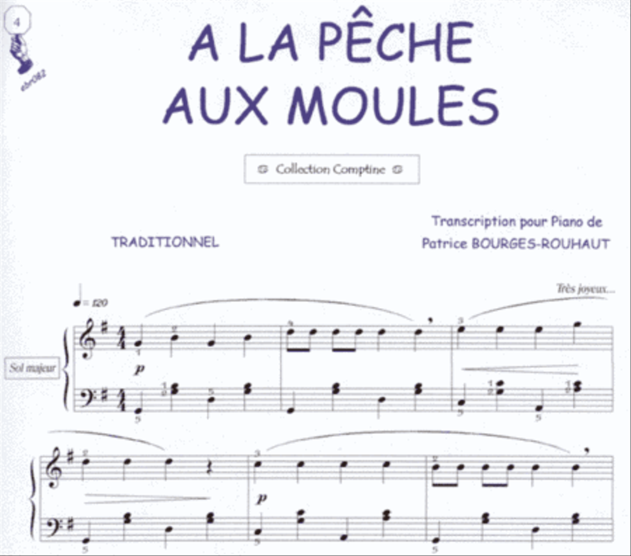 A la pêche aux moules (Comptine) Guitar Tablature scores gallery preview page 1