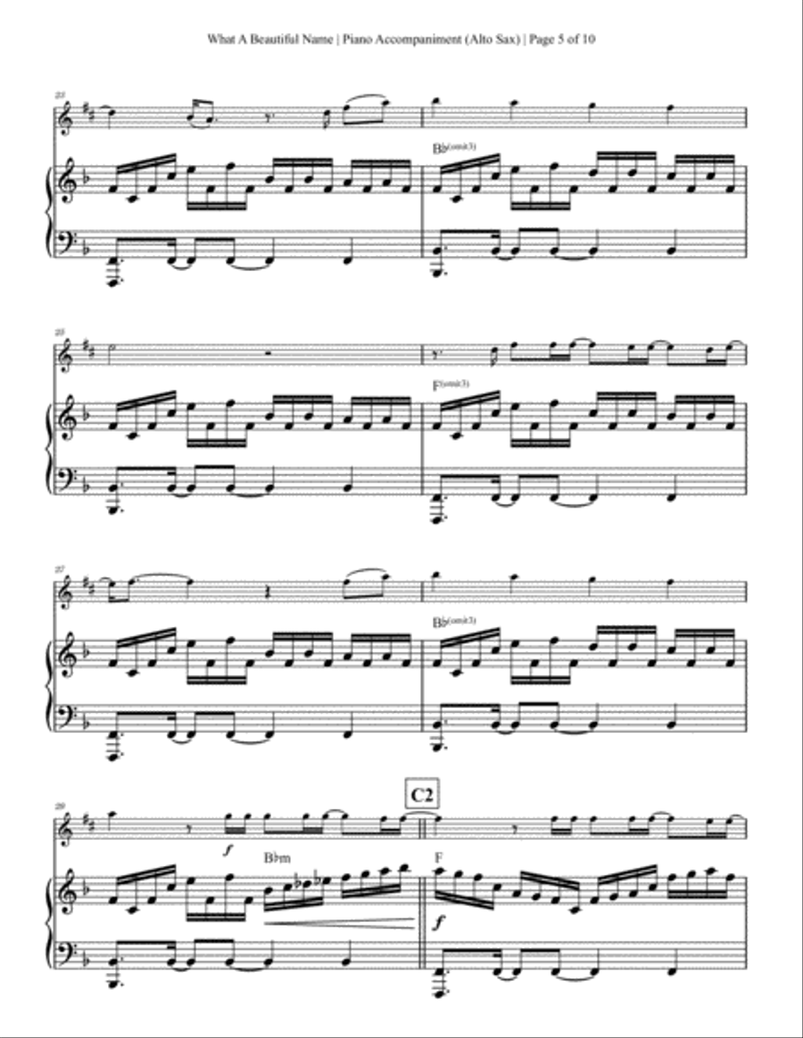 What A Beautiful Name Alto Saxophone scores gallery preview page 5