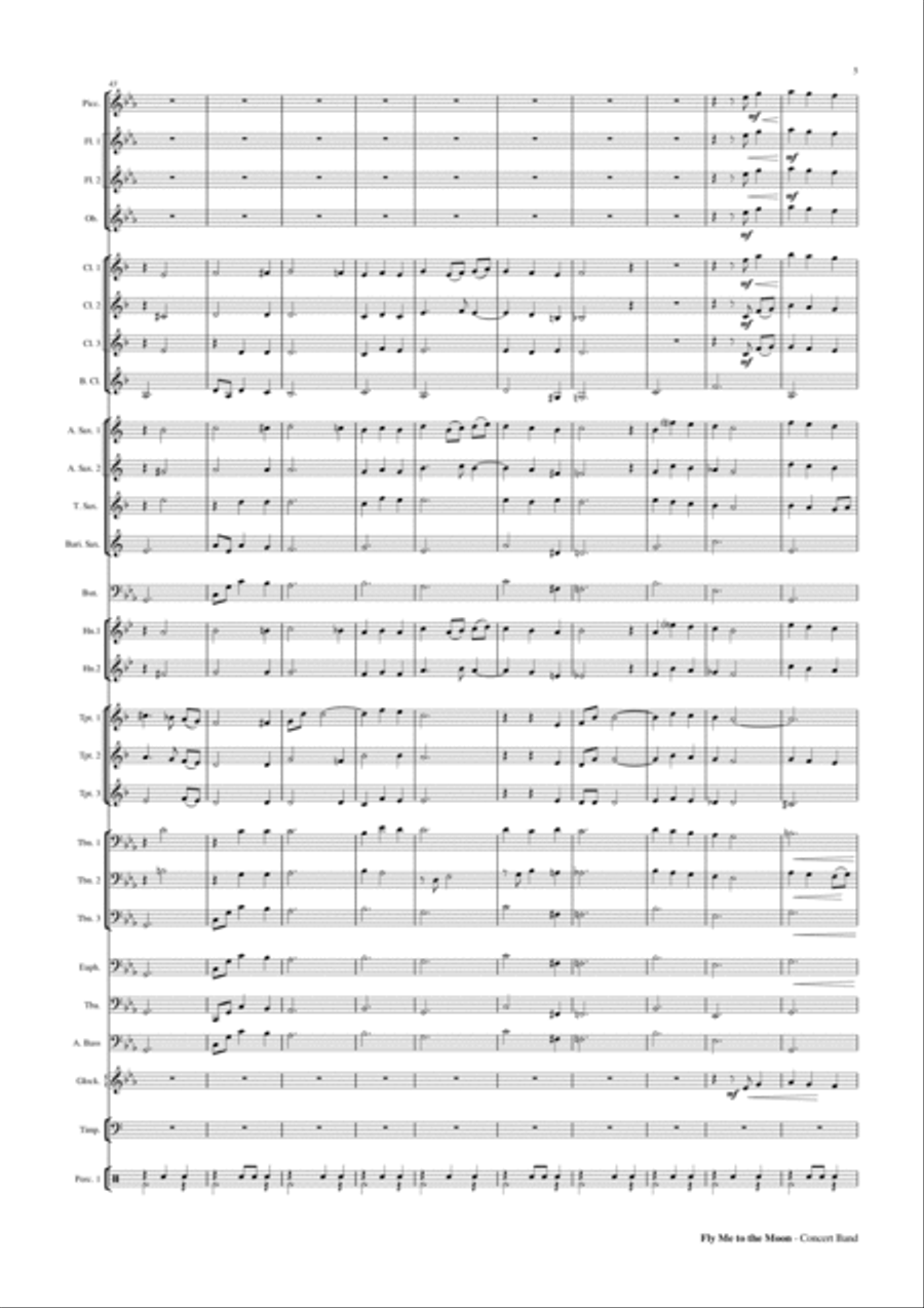 Fly Me To The Moon (in Other Words) Concert Band scores gallery preview page 6