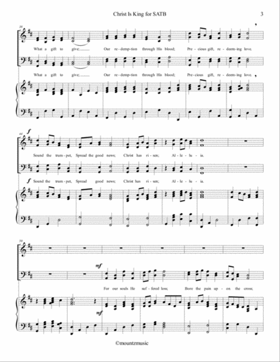 Christ Is King for SATB Christ Is King for SATB 4-Part scores gallery preview page 3