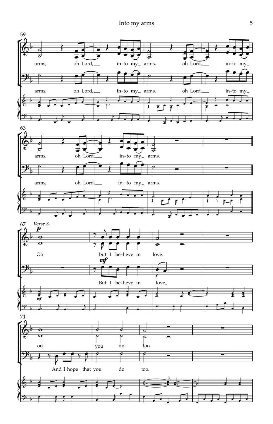 Into My Arms 3-Part scores gallery preview page 5