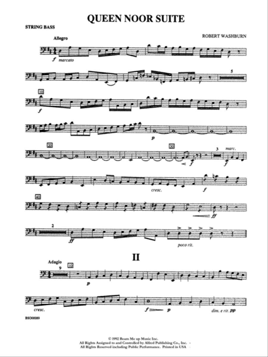 Queen Noor Suite: String Bass String Orchestra scores gallery preview page 1