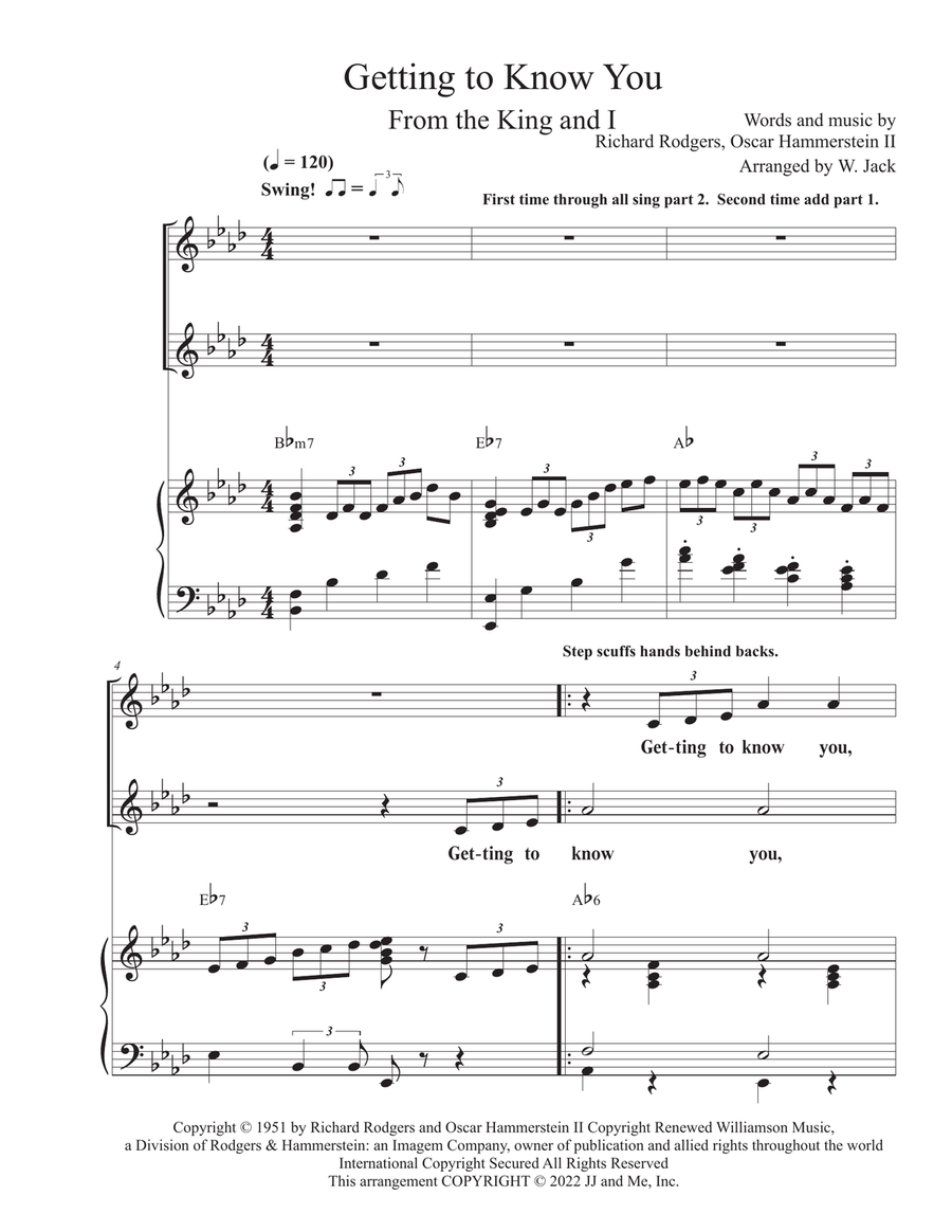 Getting To Know You 2-Part scores gallery preview page 1